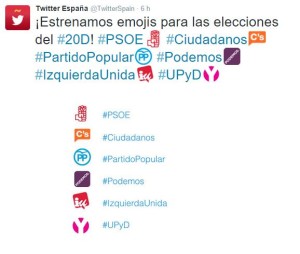 Twitter España anuncia emojis de partido políticos para las elecciones