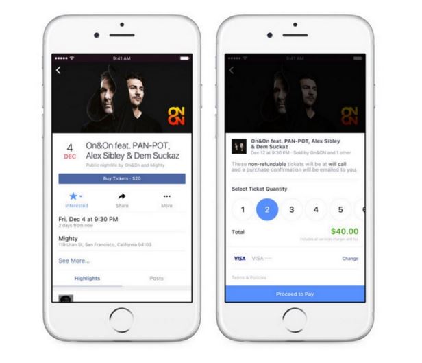 Facebook permite vender entradas en las páginas de eventos de conciertos