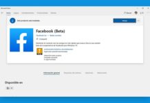 aplicación Facebook Windows 10