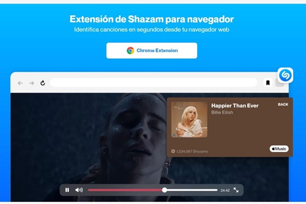 Shazam extensión Chrome
